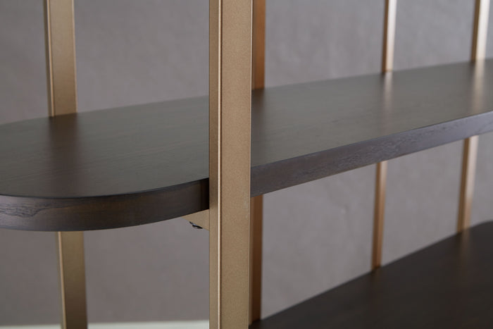 Brentmour - Brown / Gold Finish - Bookcase by Signature Design by Ashley® | Bel Furniture