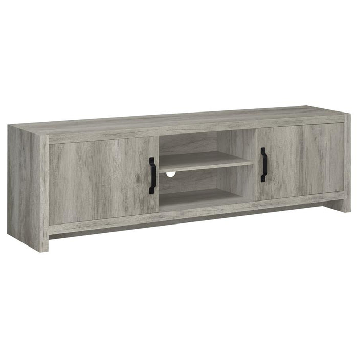Burke 2 Door Engineered Wood TV Stand Gray Driftwood