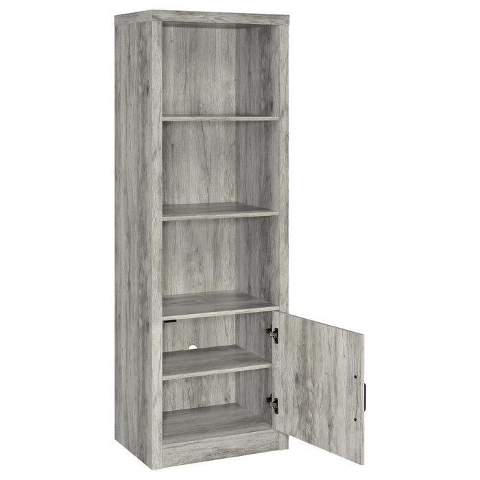 Burke - 3-Shelf Engineered Wood Media Tower - Gray Driftwood