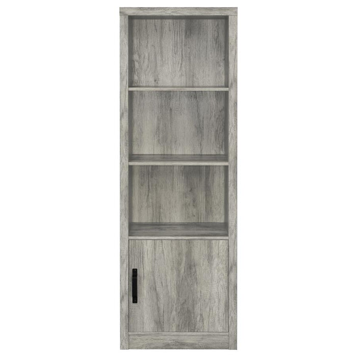 Burke - 3-Shelf Engineered Wood Media Tower - Gray Driftwood