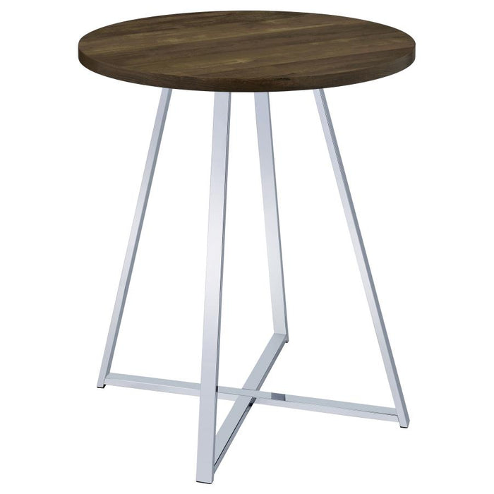 Burkhart Round Pub Height Bistro Bar Table Brown Oak