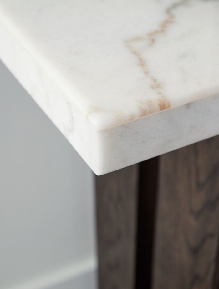 Burkhaus - White / Dark Brown - Sofa Table by Signature Design by Ashley® | Bel Furniture