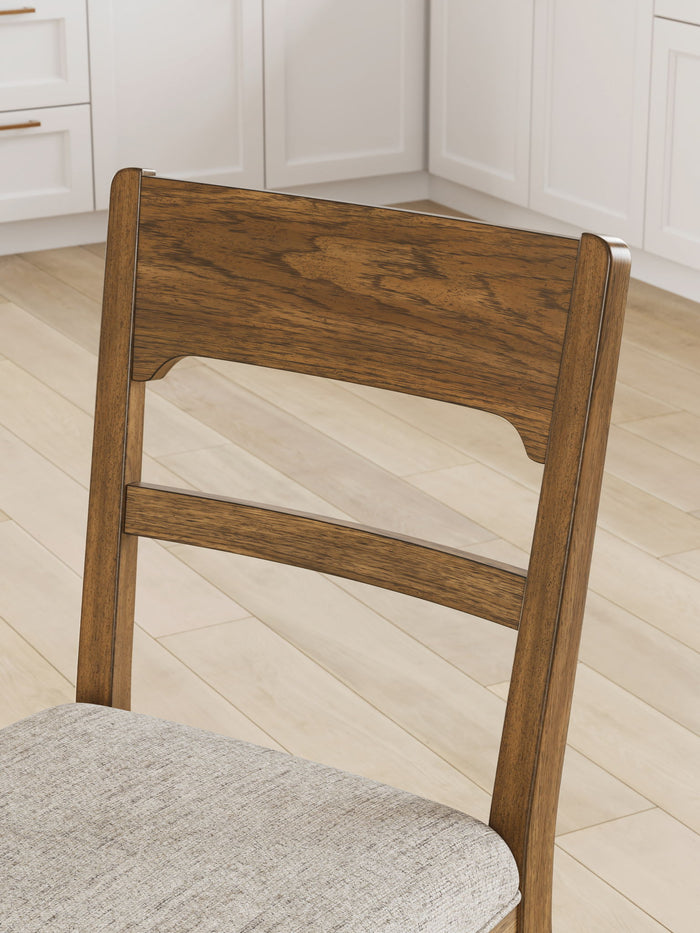 Cabalynn - Upholstered Barstool (Set of 2) - Oatmeal / Light Brown - view 6