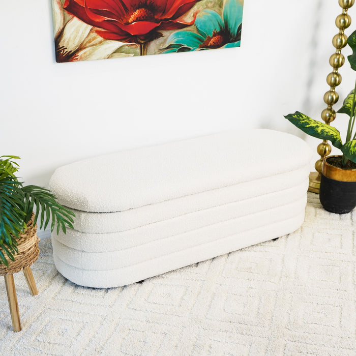 Cabana - Bench With Storage - Ivory by Ashcroft Furniture | Bel Furniture