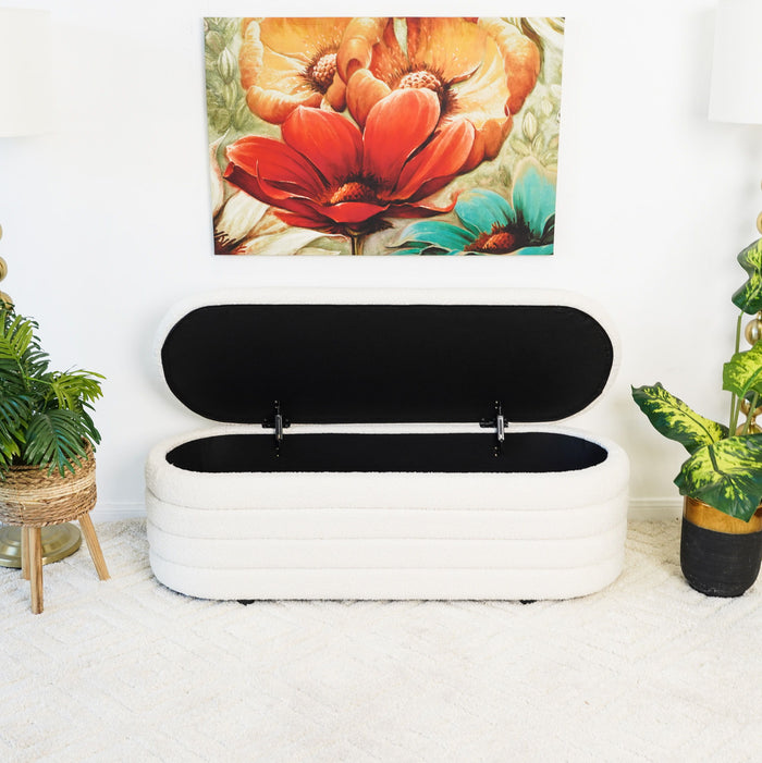 Cabana - Bench With Storage - Ivory by Ashcroft Furniture | Bel Furniture
