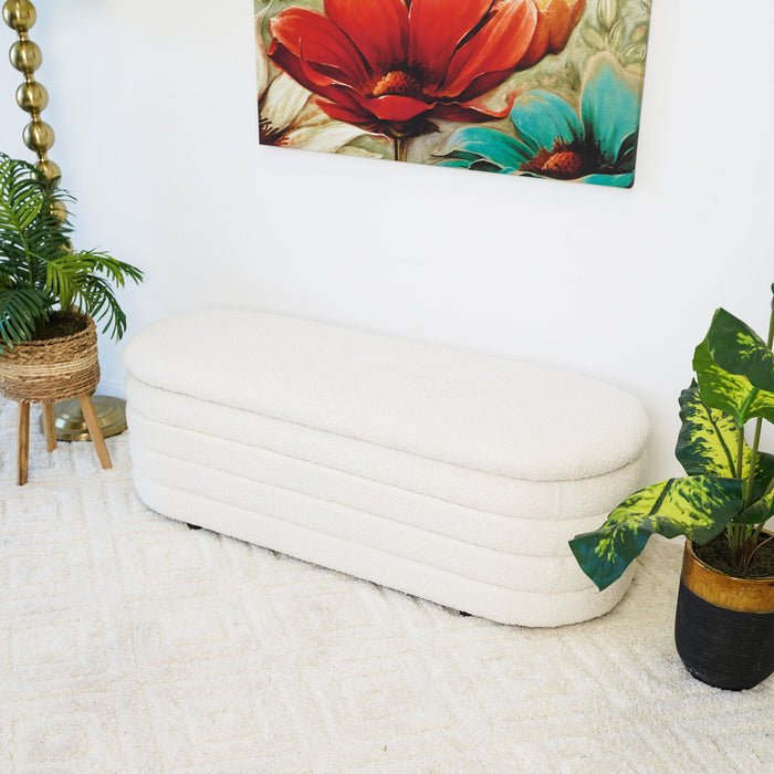 Cabana - Bench With Storage - Ivory by Ashcroft Furniture | Bel Furniture