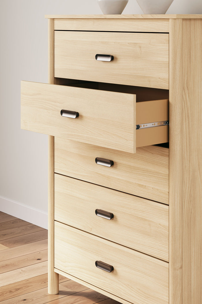 Cabinella - Tan - Five Drawer Chest by Signature Design by Ashley® | Bel Furniture