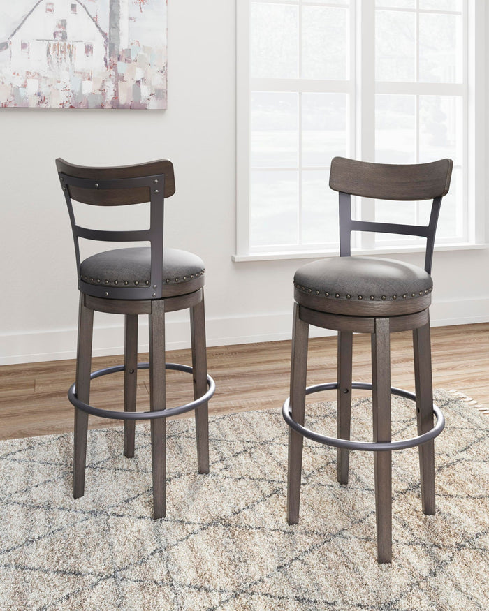 Caitbrook - Tall UPH Swivel Barstool - Gray - view 8