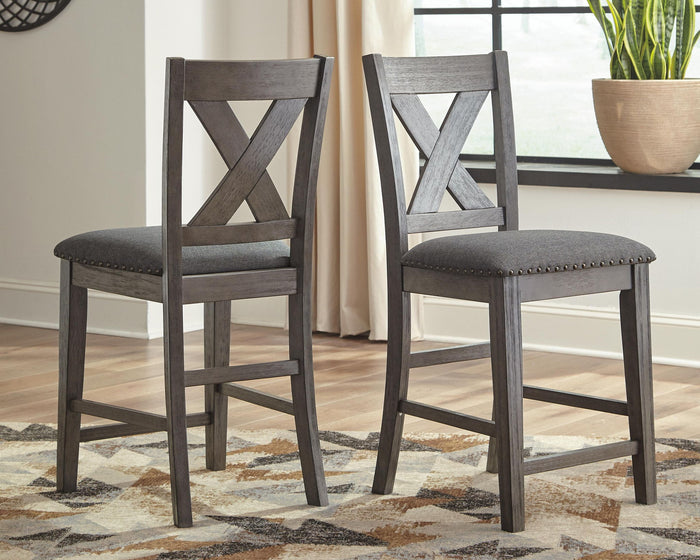 Caitbrook - Upholstered Barstool (Set of 2) - Gray - view 2