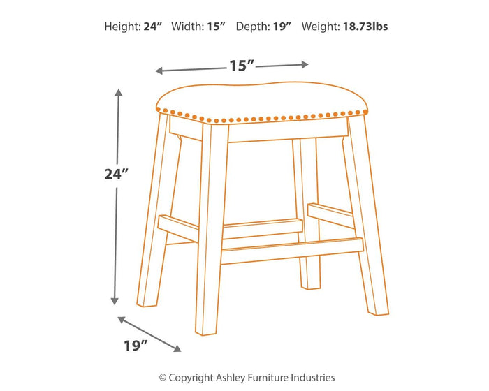 Caitbrook - Gray - Upholstered Stool (Set of 2) by Signature Design by Ashley® | Bel Furniture