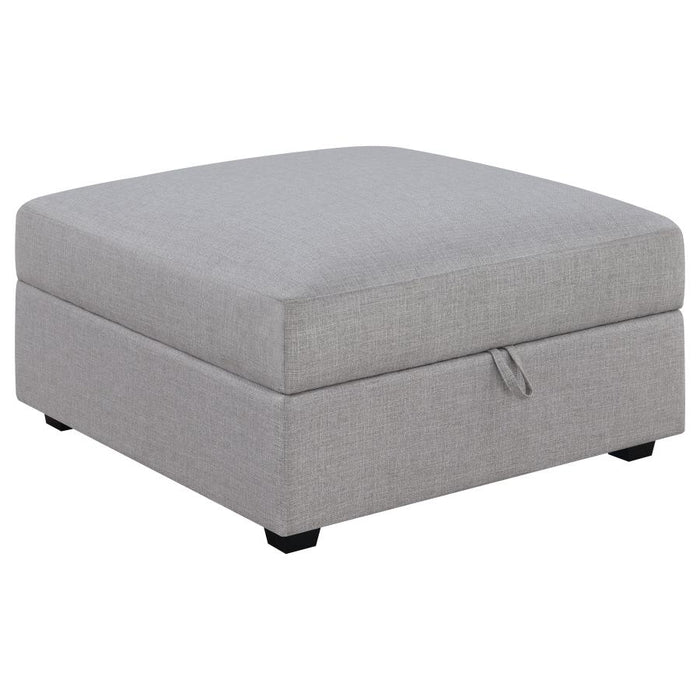 Cambria Square Upholstered Storage Ottoman Gray
