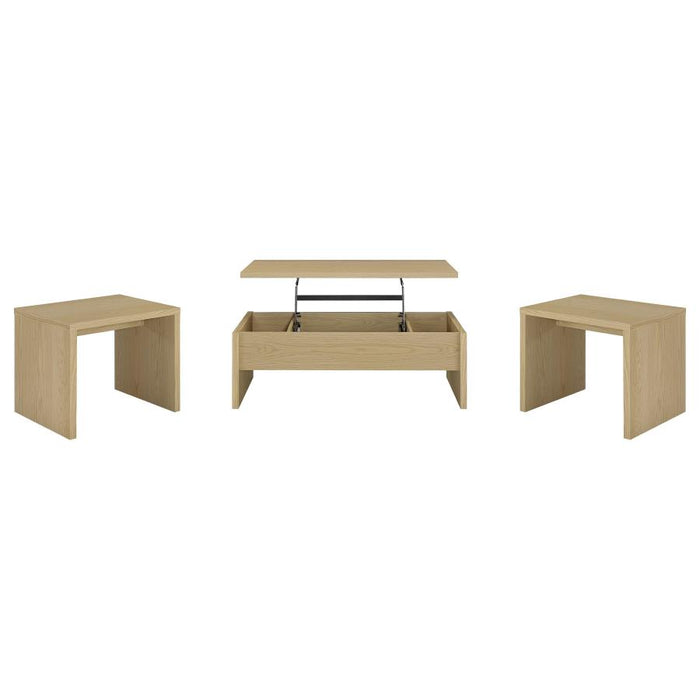 Canoga - Lift Top Cocktail Coffee Table Set - Light Oak