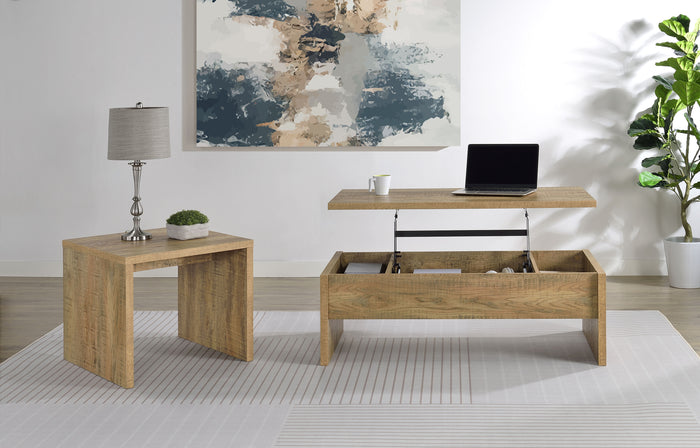 Light Brown / 2 Pc. Coffee Table, End Table