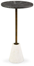 Caramont - Black / White / Gold Finish - Accent Table with White Base by Signature Design by Ashley® | Bel Furniture