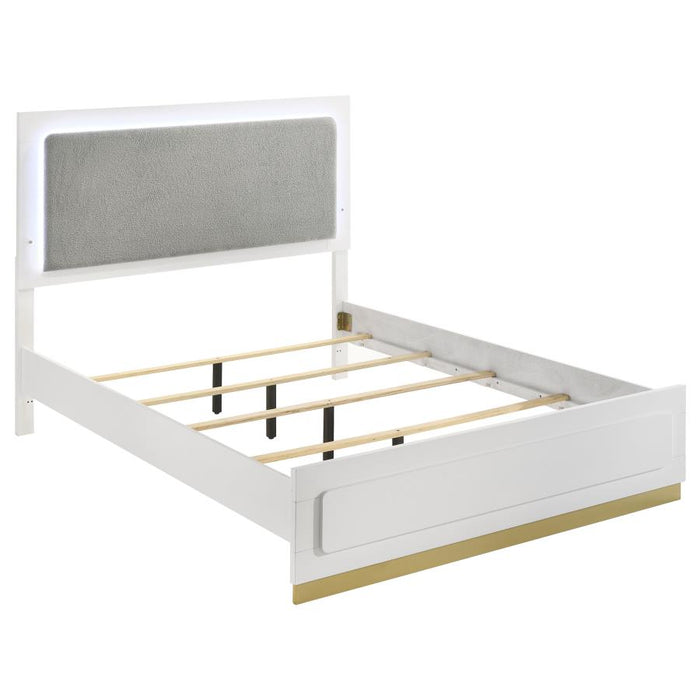 Caraway Wood LED Panel Bed