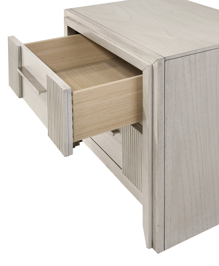 Carlton Night Stand White Mist