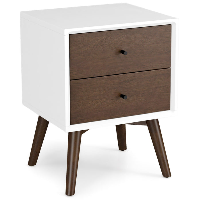Caroline - Mid-Century Modern Style Night Stand 2 Drawer - view 2