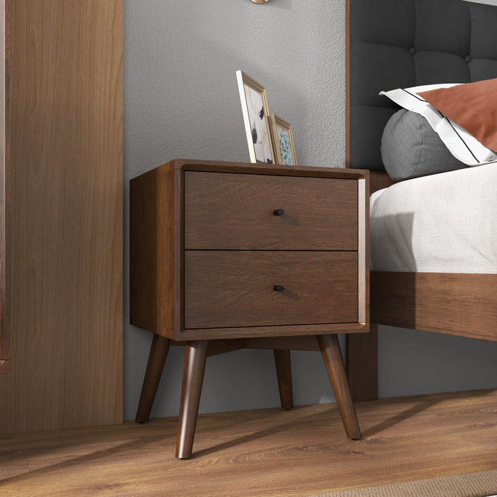 Caroline - Mid-Century Modern Style Night Stand 2 Drawer - view 4