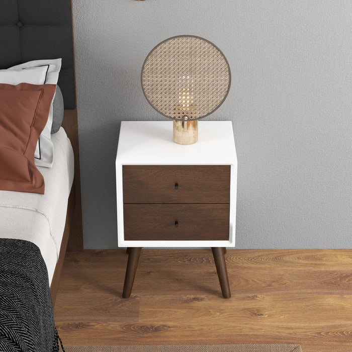 Caroline - Mid-Century Modern Style Night Stand 2 Drawer - view 6