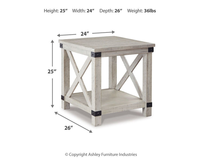 Carynhurst - Rectangular End Table - Whitewash - view 7