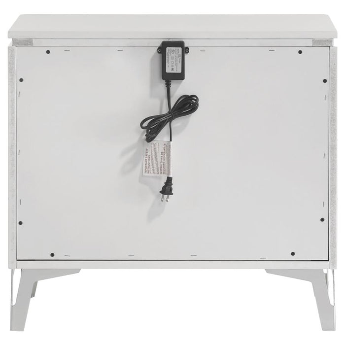 Cassia - 2-Drawer Nightstand Bedside Table - White High Gloss