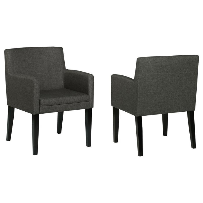 Catherine Upholstered Dining Arm Chair (Set of 2) Gray