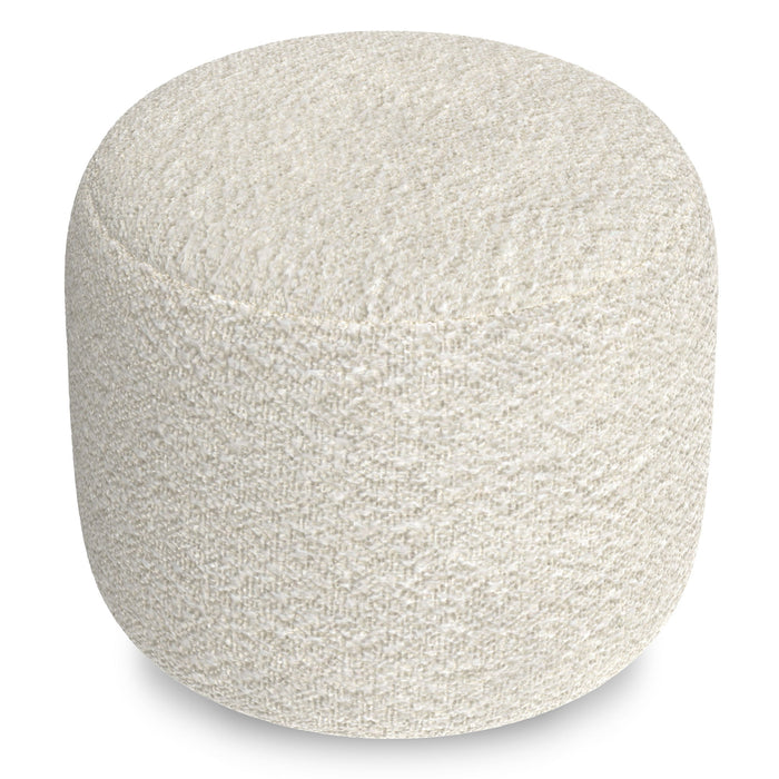 Chantal Round Pouf White