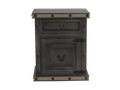 Charcoal Gray Rustic Industrial Nightstand with Drawer and Cabinet Storage