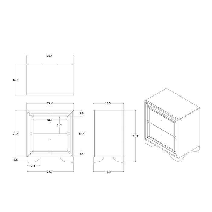 Chloe - Nightstand - Gemstone Silver - view 5