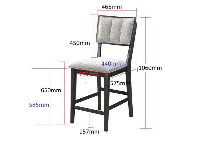 Cline Counter Height Chair-Light Grey