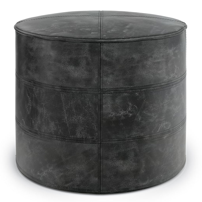 Connor - Handcrafted Round Pouf - view 3