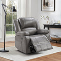 Contemporary Gray Dual Power Recliner w/ Power Headrest & Power Footrest
