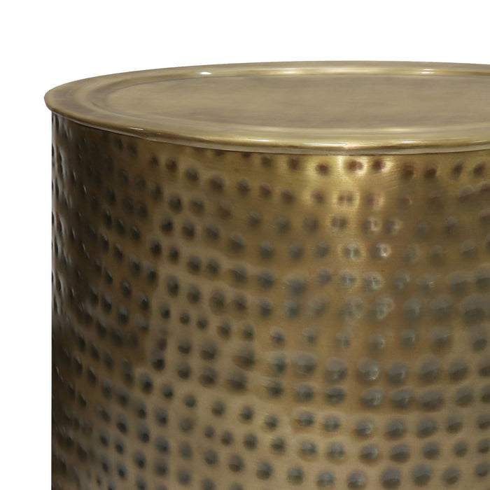 Corbin - Hammered Metal Side Table - view 3