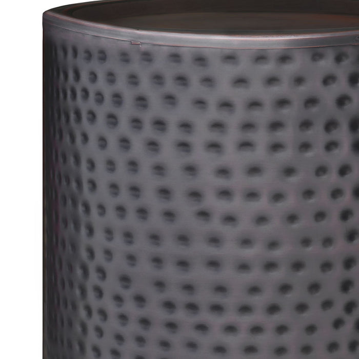 Corbin - Hammered Metal Side Table - view 5