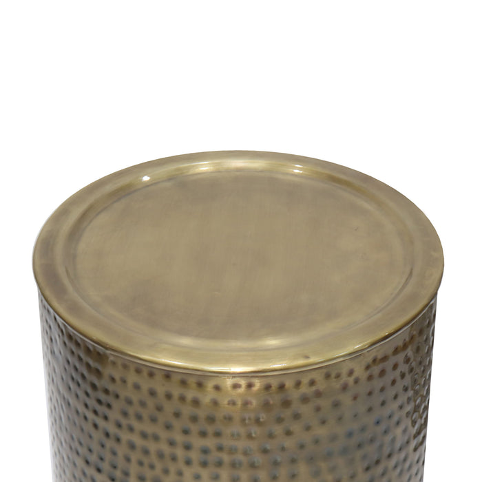 Corbin - Hammered Metal Side Table - view 6