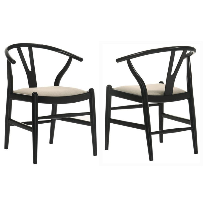 Crestmont Wood Wishbone Dining Side Chair (Set of 2) Black
