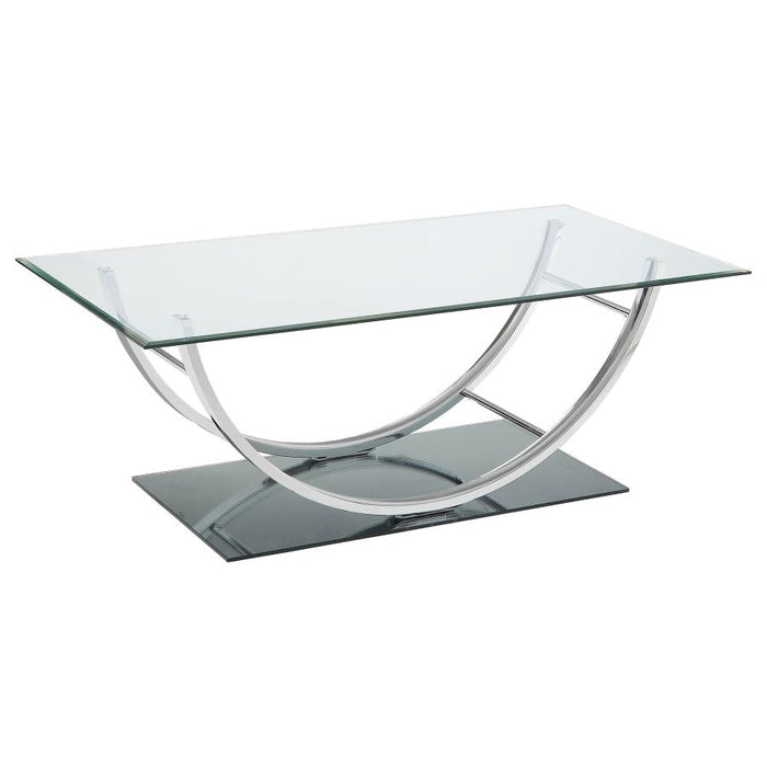 Danville Rectangular U-Shaped Glass Top Table