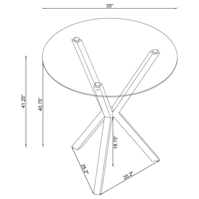 Denali - Round Glass Top Bistro Bar Table - Chrome