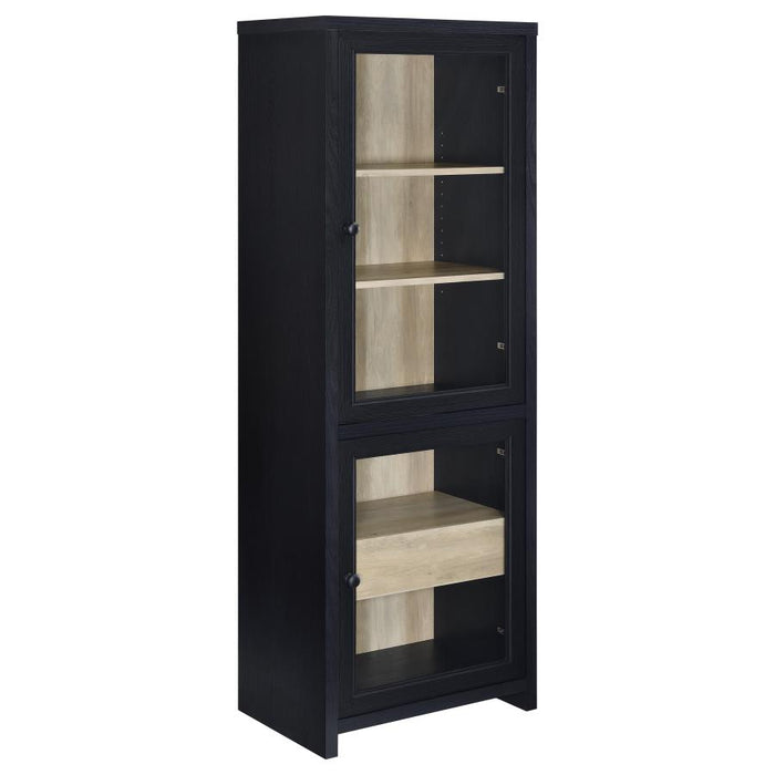 Denison 67" 2-Door Media Tower Storage Cabinet Black