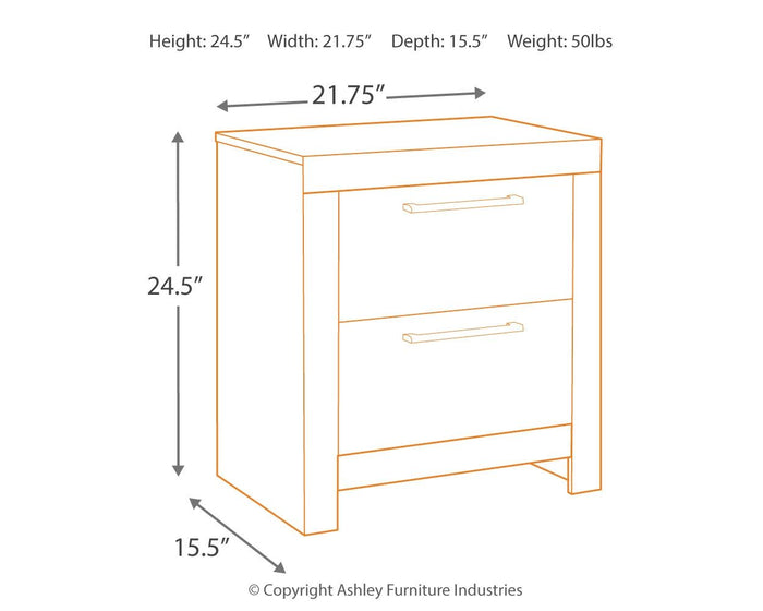 Derekson - Multi Gray - Two Drawer Night Stand by Benchcraft® | Bel Furniture