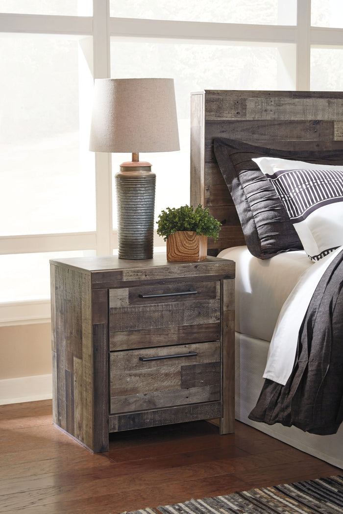 Derekson - Two Drawer Night Stand - Multi Gray - view 5