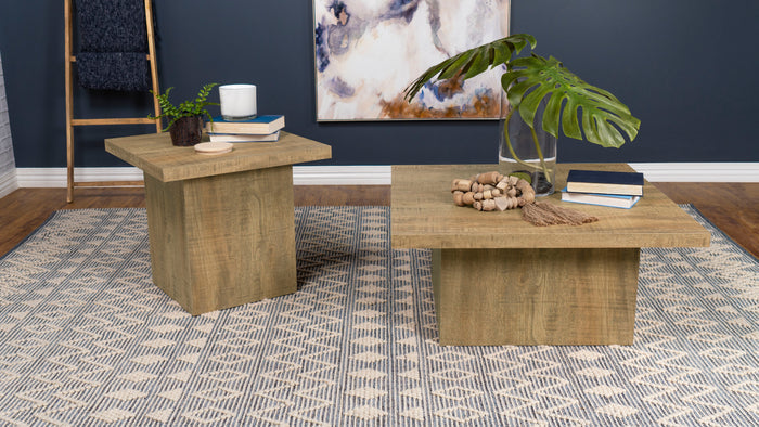 Light Brown / 2 Pc. Coffee Table, End Table