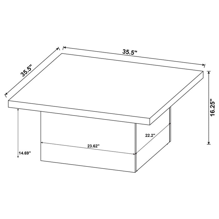 Devar - Square Engineered Wood Coffee Table - Distressed Pine