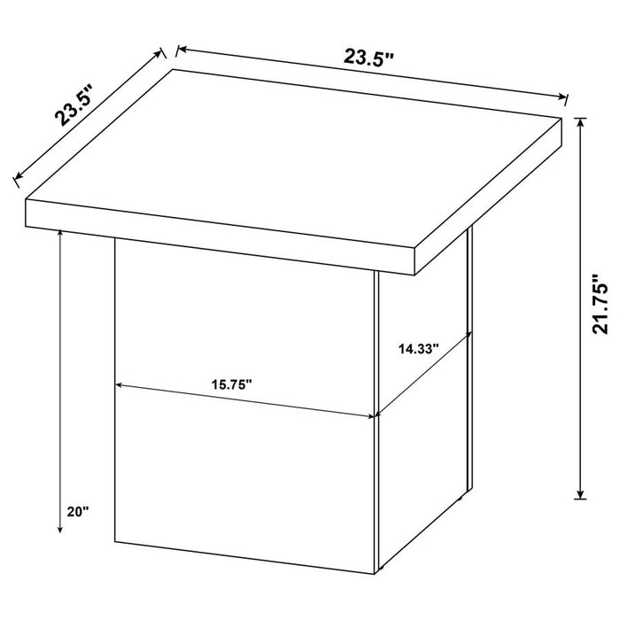 Devar - Square Engineered Wood End Table - Distressed Pine