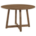 Dinah - Round Solid Wood Dining Table - Walnut