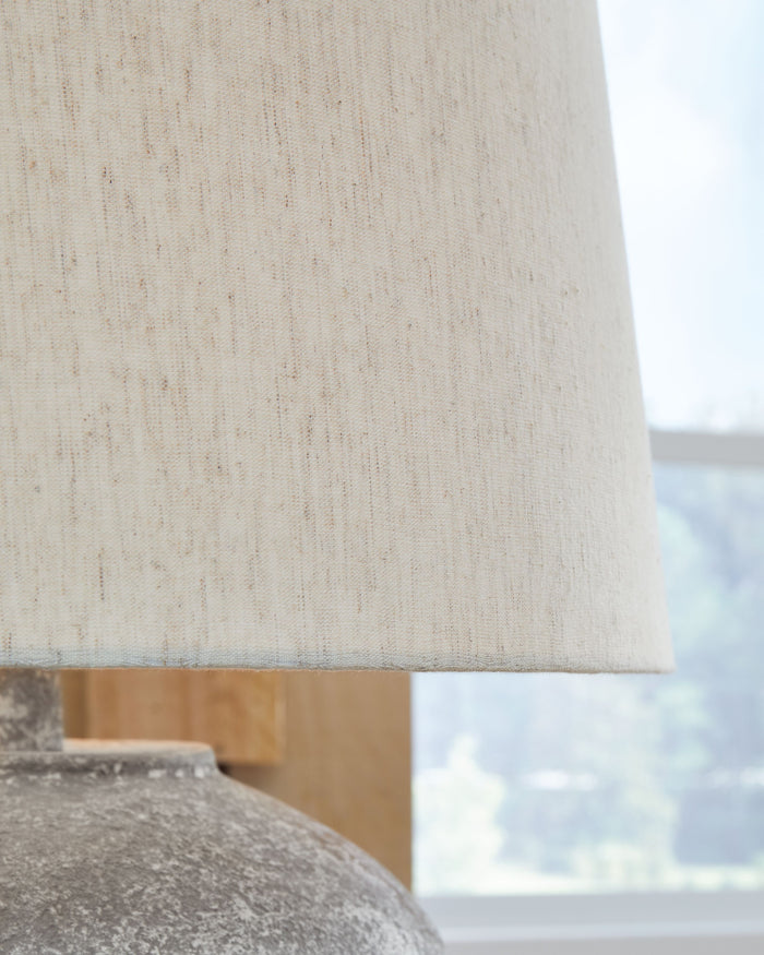 Dreward - Distressed Gray - Paper Table Lamp by Signature Design by Ashley® | Bel Furniture