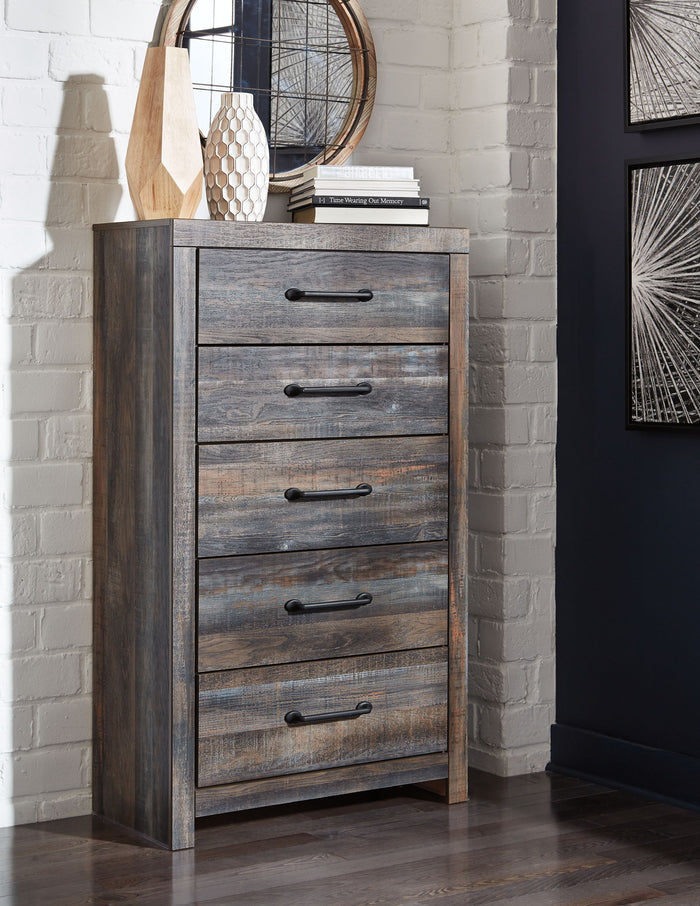Drystan - Five Drawer Chest - Brown / Beige - view 7