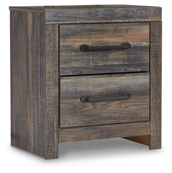 Drystan - Two Drawer Night Stand - Brown / Beige - view 3