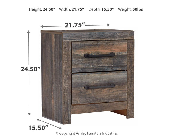 Drystan - Brown / Beige - Two Drawer Night Stand by Signature Design by Ashley® | Bel Furniture