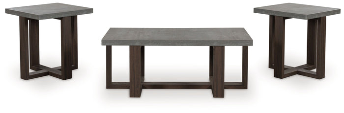Dynnford - Gray / Brown - Occasional Table Set (Set of 3) by Signature Design by Ashley® | Bel Furniture